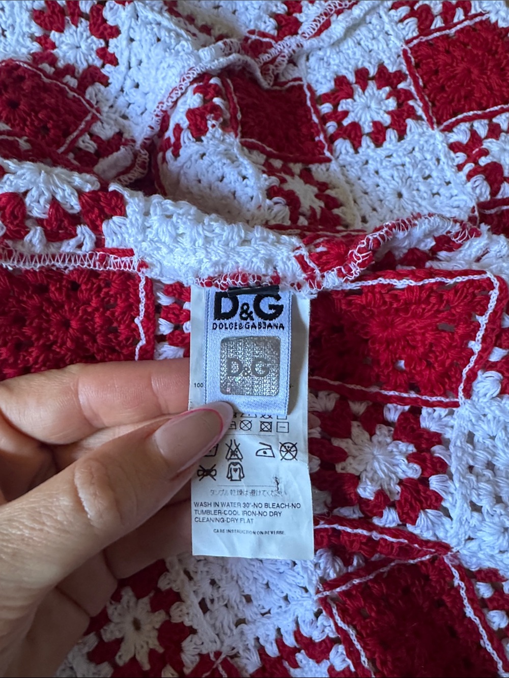 D&G Red and White Crochet Mini Dress - Picture 4 of 9